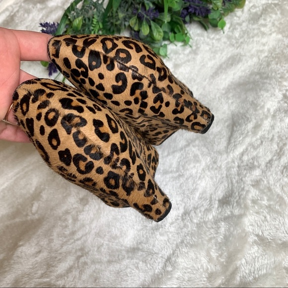 Banana Republic Calf Hair Leopard Print Wedge 7.5 - Picture 7 of 11